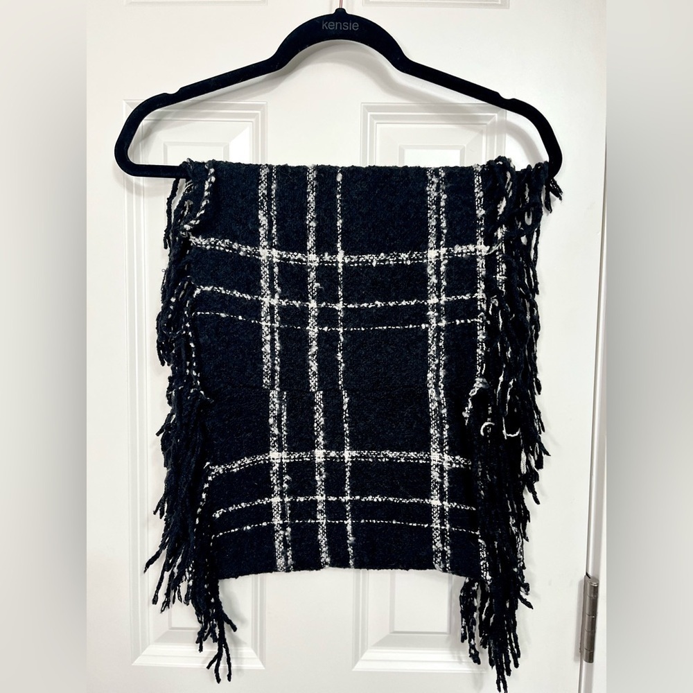 Plaid Infinity Fringe Scarf